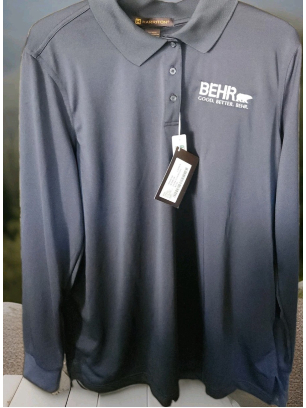 Behr Womens Work Polo Shirt XL Long Sleeves Moisture Wicking UV Protection